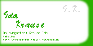 ida krause business card